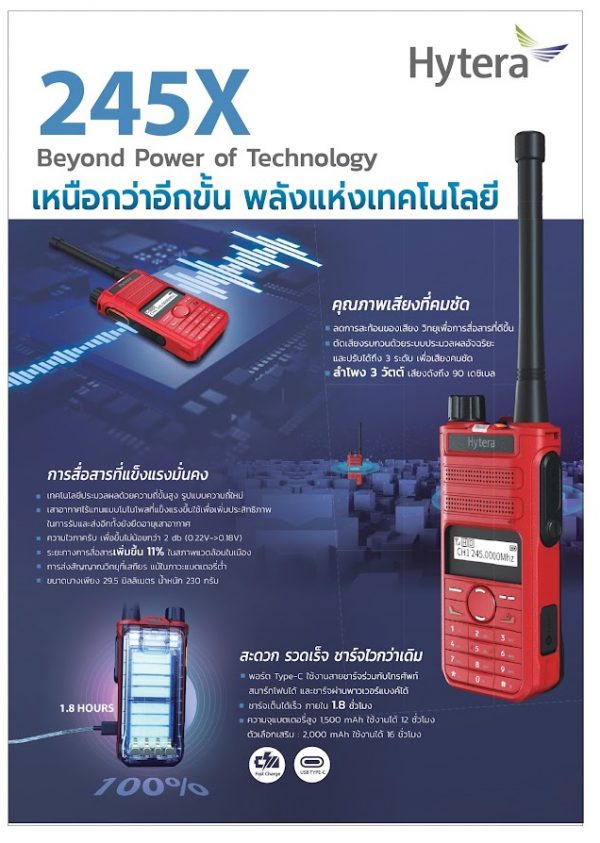 วิทยุสื่อสาร Hytera รุ่น 245x - ไฮเทราประเทศไทย