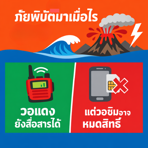 เมื่อเกิดภัยพิบัติ: ทำไม “วอแดง” ยังใช้ได้ แต่ “วอซิม” อาจใช้ไม่ได้?